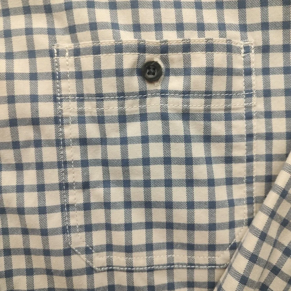Wrangler Authentics Men's‎ Blue Check Button Up Shirt XLT Long Sleeve